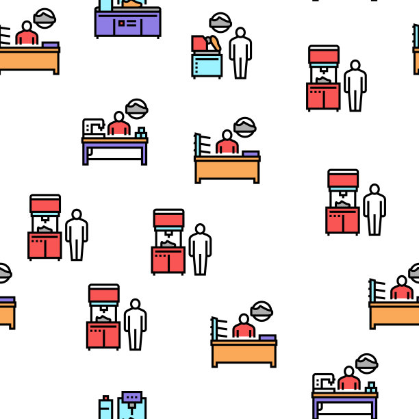 补鞋服务矢量无缝模式图片下载