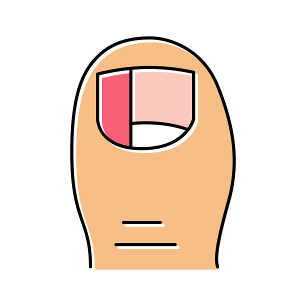 剪指甲医疗彩色图标矢量插图图片下载