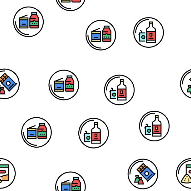 超市商店矢量无缝模式图片下载