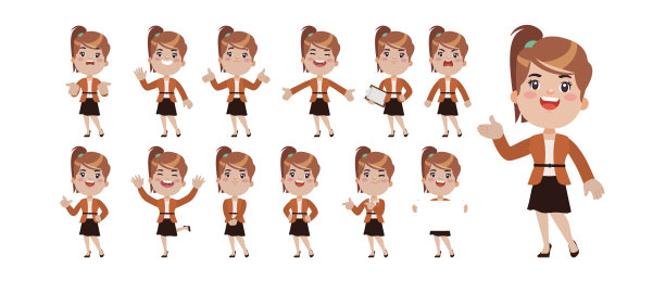 一组摆着不同姿势的人图片下载