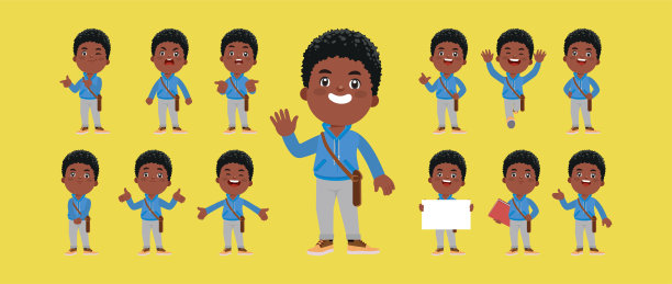 一组摆着不同姿势的人图片下载