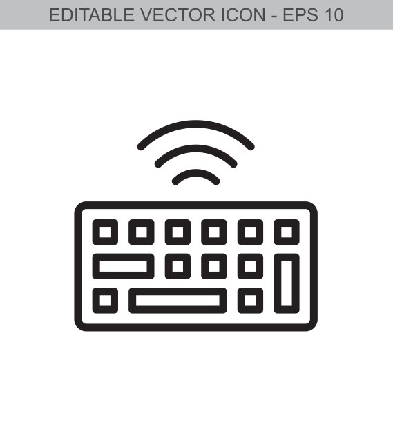 无线关键字。可编辑的笔画线图标。矢量插图。图片下载