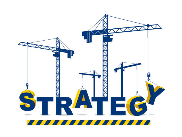 施工起重机建设战略概念图片下载