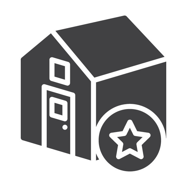 房屋评级星级矢量图标图片下载