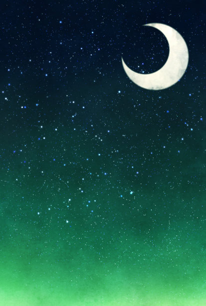 美丽的水彩夜空背景插图图片下载