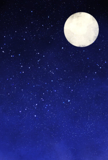 美丽的水彩夜空背景插图图片下载