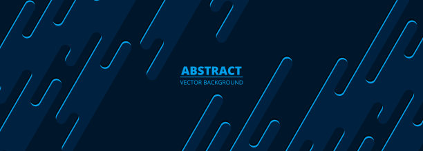 现代风格宽抽象矢量背景深蓝色颜色。流行的蓝色几何抽象设计宽水平横幅。图片下载