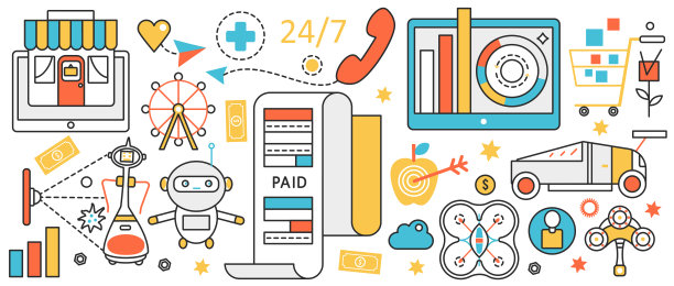 网上儿童玩具，移动服务，商店收据，自动化机器人，汽车图片下载