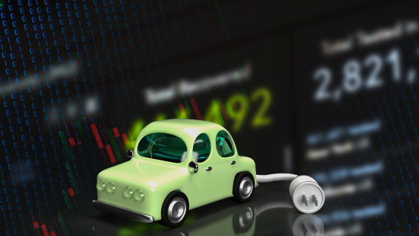 汽车和电动插头图业务，用于生态或汽车系统的3d渲染图片下载