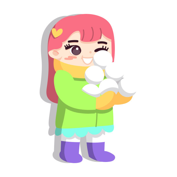 孤立女孩球雪冬天孩子矢量插图图片下载