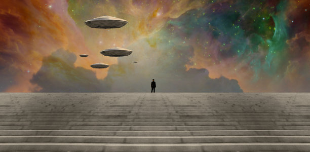 穿黑西装的人，还有飞碟图片下载