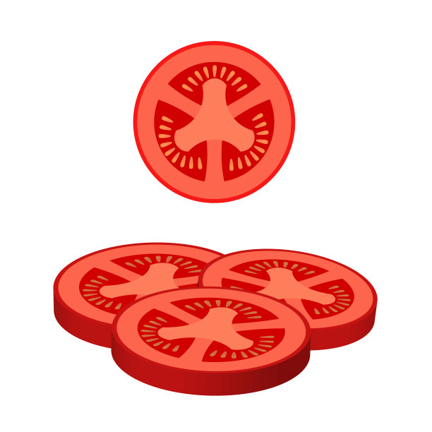 西红柿片的汉堡或三明治为商店食品的插图图片下载