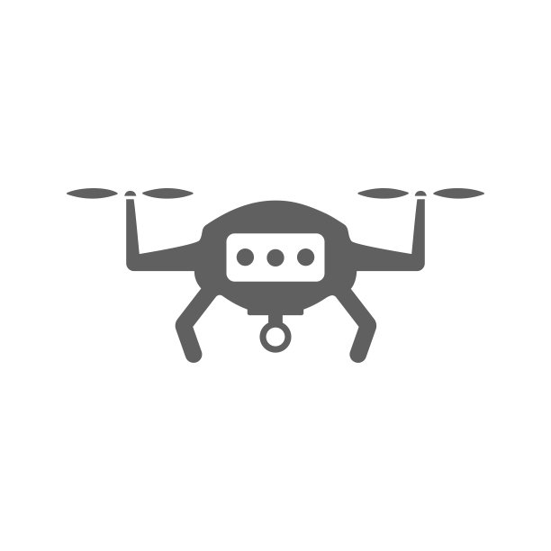 空中、无人机、智能技术图标。灰色的矢量图形。图片下载