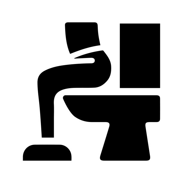 肠，腹泻，易怒图标。黑色的矢量图形。图片下载