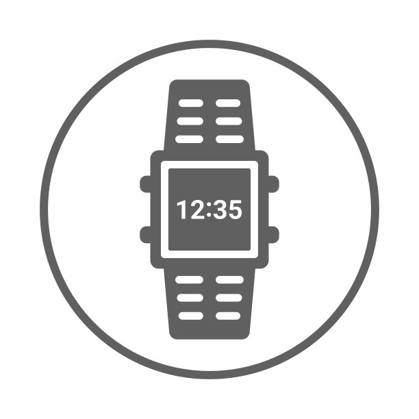 小玩意、智能手表图标。灰色的矢量图形。图片下载