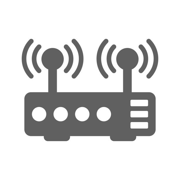 连接、路由器、WIFI图标灰色矢量图形图片下载