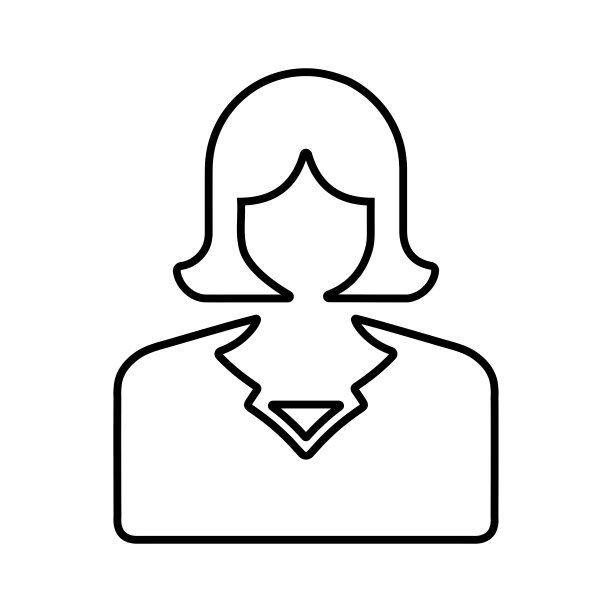 女商人线条图标矢量图图片下载