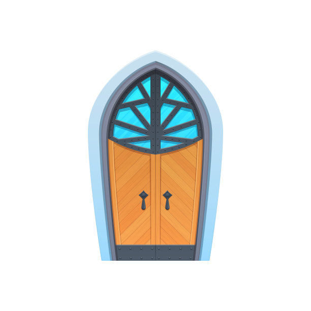 童话般的地牢之门，有玻璃窗户，图标图片下载