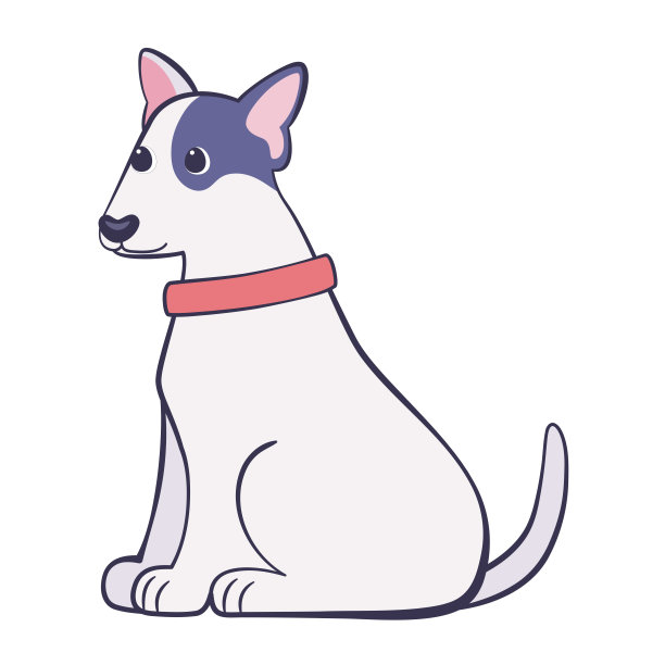 孤立可爱的斗牛梗狗品种卡通向量图片下载