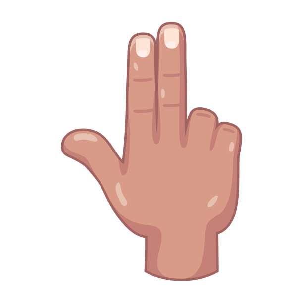 孤立的手卡通图标做手势矢量图片下载