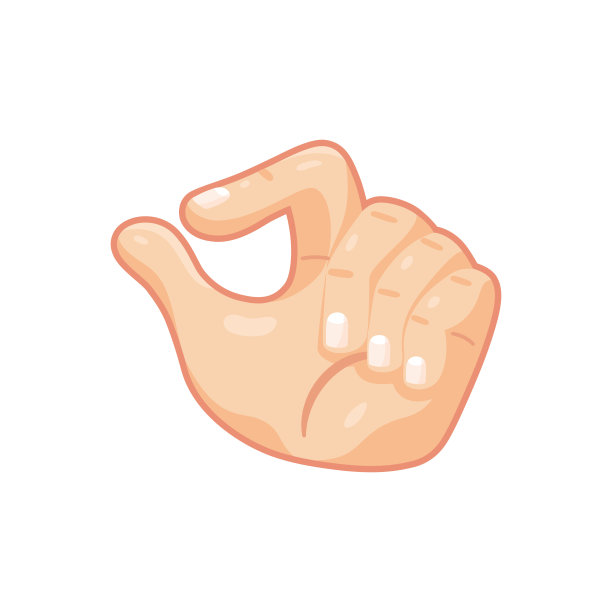 孤立的手卡通图标做手势矢量图片下载