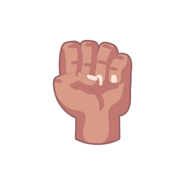 孤立的手卡通图标做手势矢量图片下载