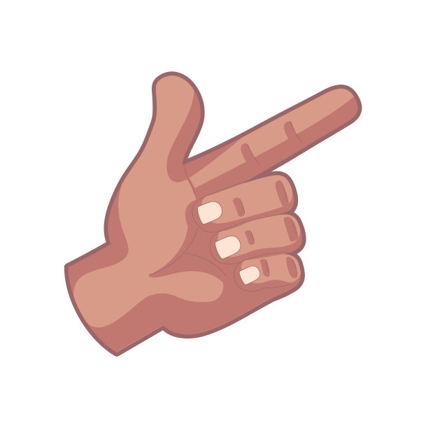 孤立的手卡通图标做手势矢量图片下载