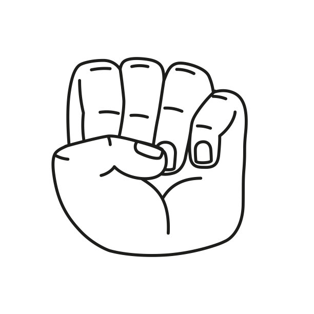 孤立的手卡通轮廓图标做手势矢量图片下载