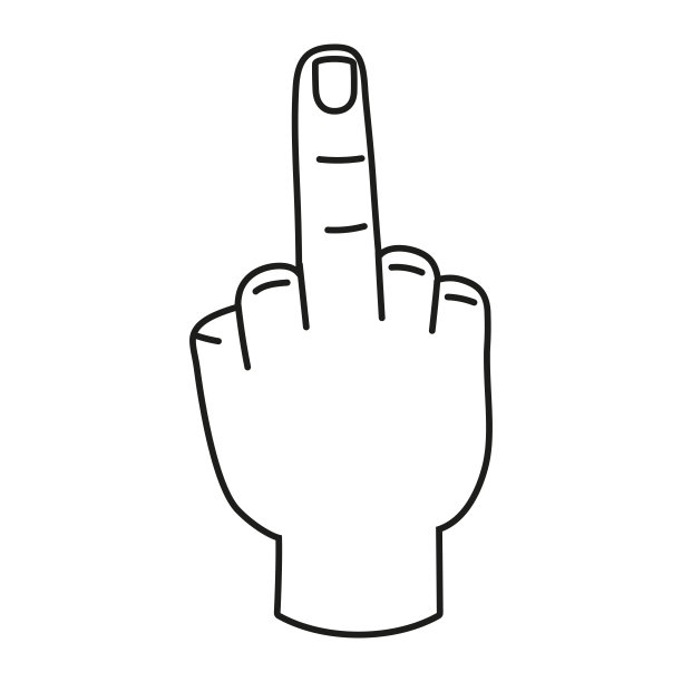 孤立的手卡通轮廓图标做手势矢量图片下载