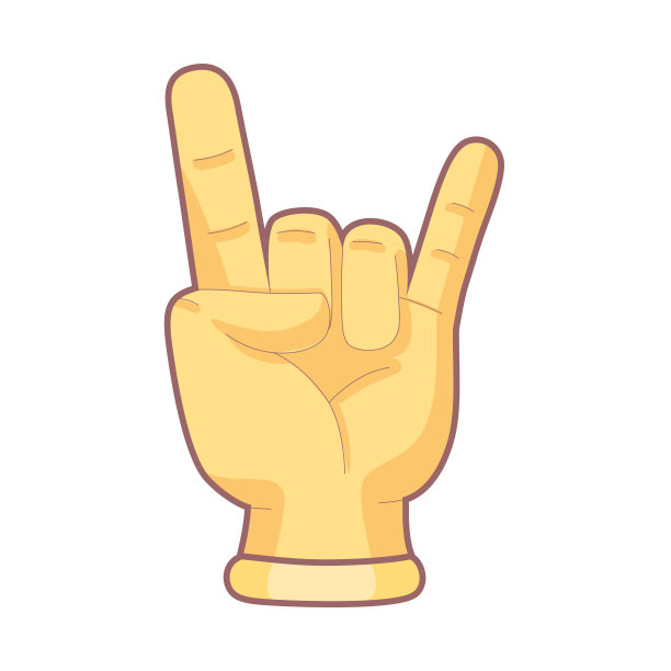 孤立的手卡通图标做手势矢量图片下载