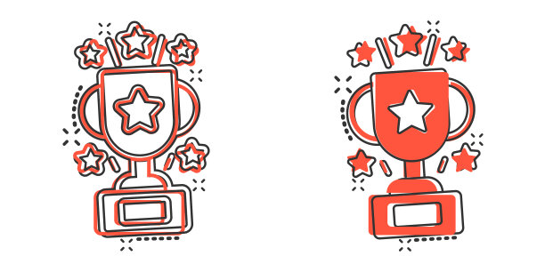 奖杯奖杯图标在漫画风格高脚杯奖图片下载