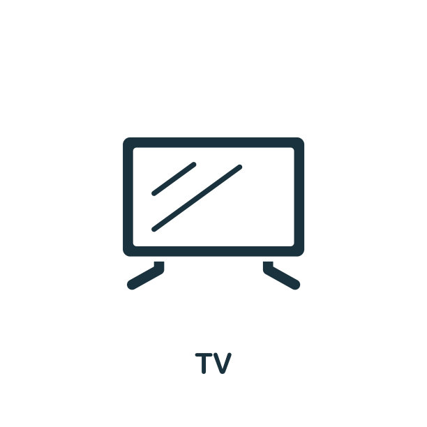电视图标单色简单的电视图标模板图片下载