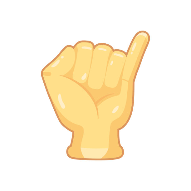 孤立的手卡通图标做手势矢量图片下载