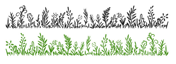 用涂鸦手绘出野菜花和草图片下载