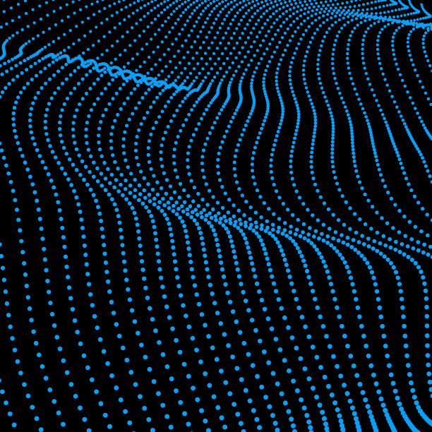 摘要数字粒子波。未来的波点。技术背景矢量。矢量图图片下载