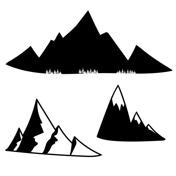 的山峦。矢量图图片下载