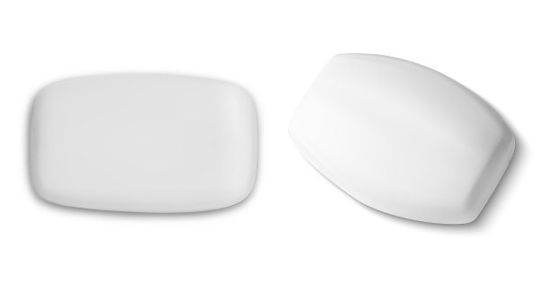 白色肥皂条孤立的模型。化妆品soap空白图片下载