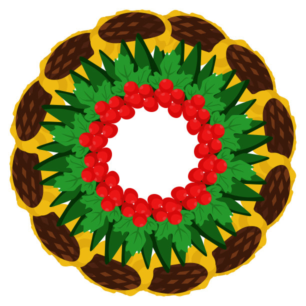 花环由荚蒾浆果、叶子和向日葵、植物组成图片下载