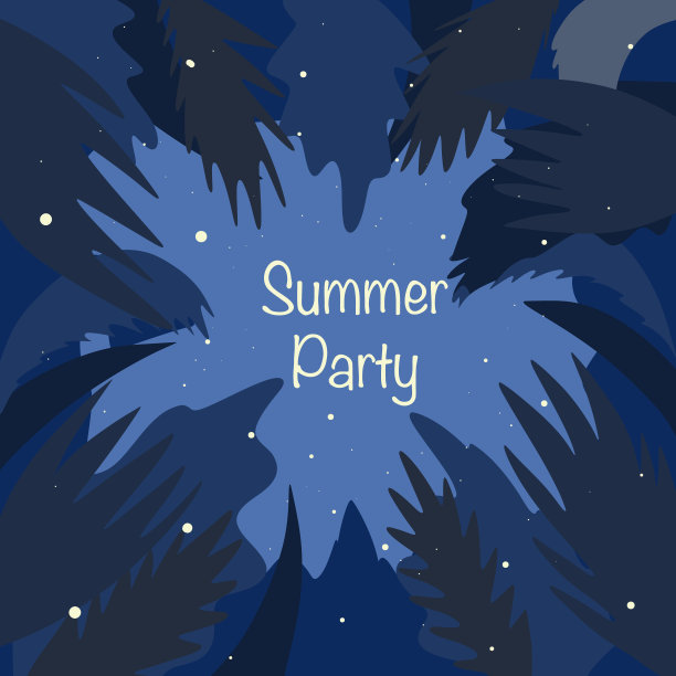 夏日派对旗帜之夜邀请图片下载