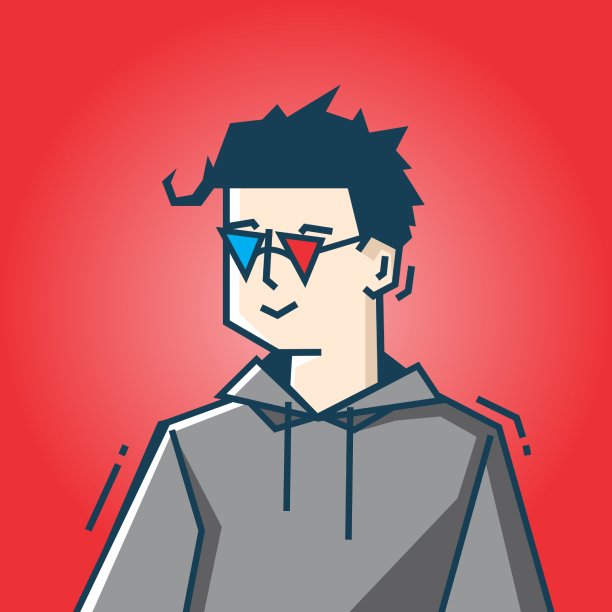 方形脸字符在僵硬的艺术风格插图图片下载