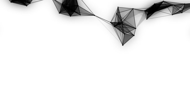 丛幻想抽象技术。抽象的几何背景与移动的线，点和三角形。科学。医学和技术图片下载