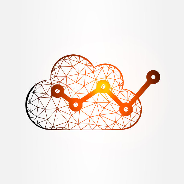 云分析多边形矢量插图孤立在白色背景上。数字技术的概念图片下载