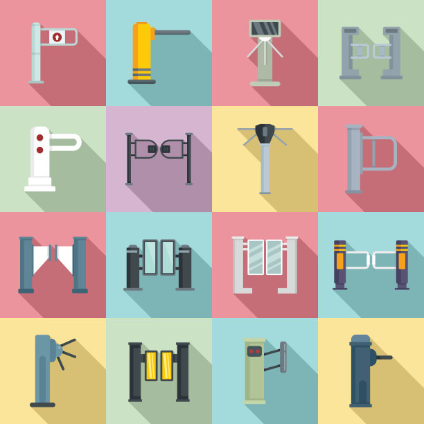 旋转门图标设置，平坦的风格图片下载