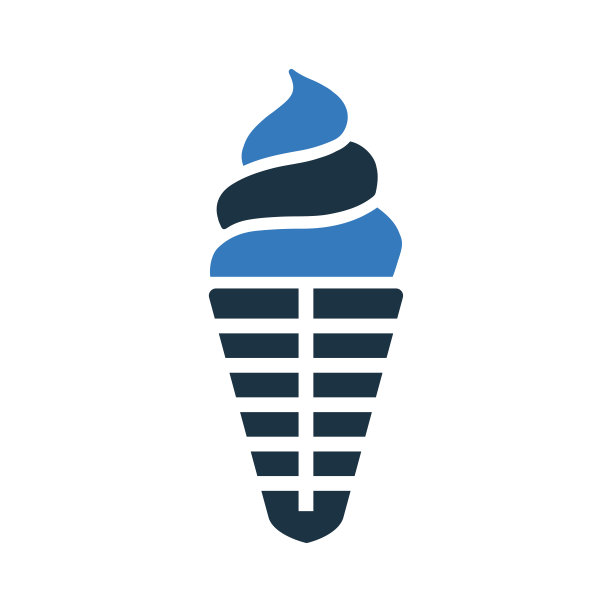 蛋筒，奶油，冰图标。简单的可编辑矢量插图。图片下载