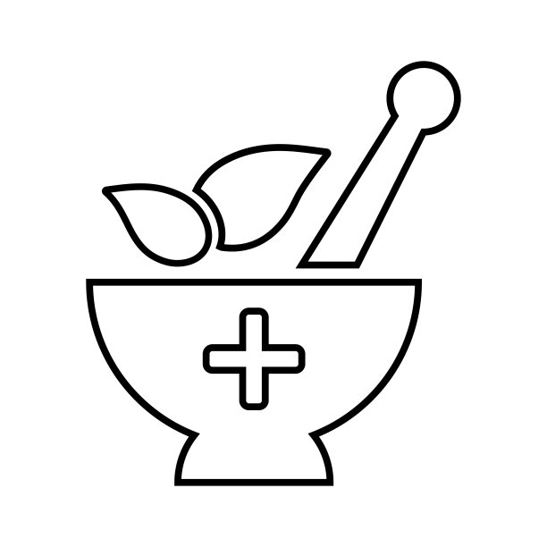 替代医学线图标。轮廓向量。图片下载