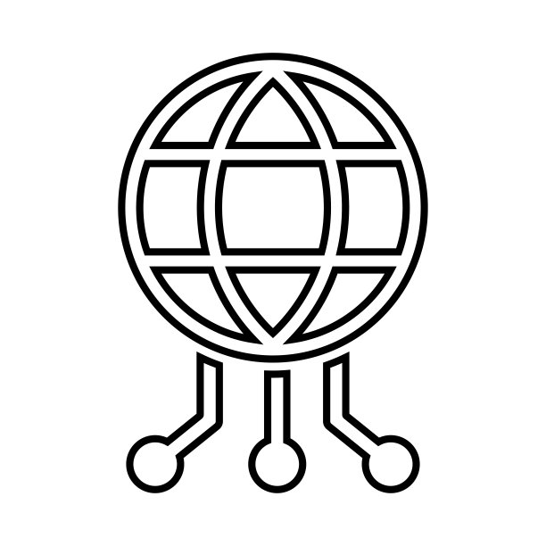 连接，网络，互联网轮廓图标。艺术线条矢量。图片下载