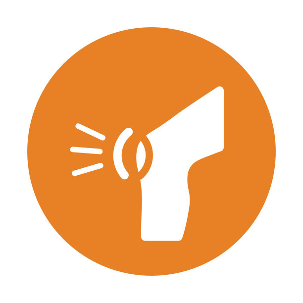 膝盖受伤，腿受伤图标。橙色矢量EPS。图片下载