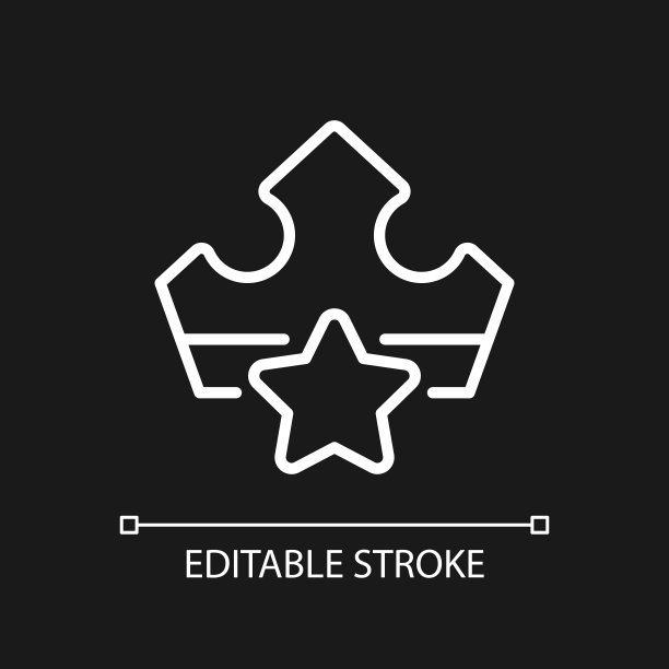 VIP奖励像素完美的黑色主题白色线性图标图片下载