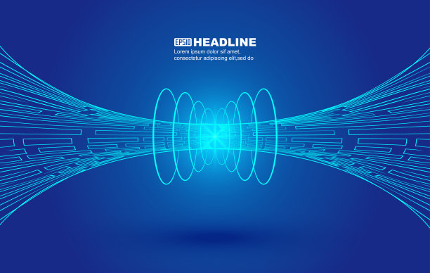 蓝色科技感互联网海报矢量背景图片下载