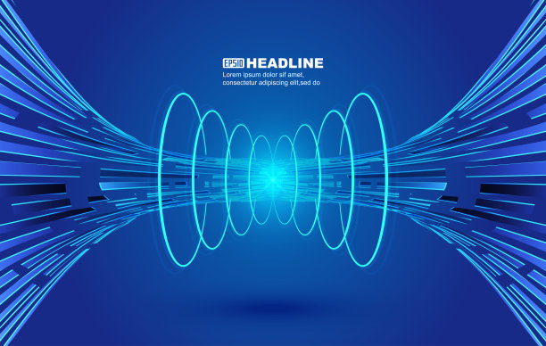 破碎的多边形汇聚在互联网技术海报的背景下图片下载